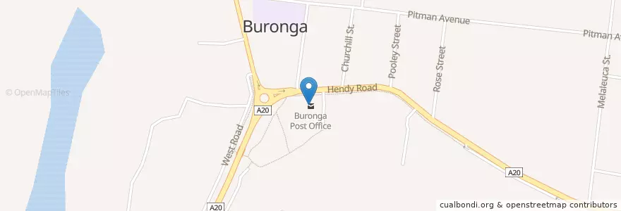 Mapa de ubicacion de Buronga Post Office en Australie, Nouvelle Galles Du Sud.