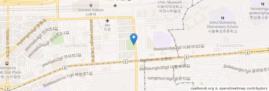 Mapa de ubicacion de Fried Chicken en 대한민국, 서울, 마포구.