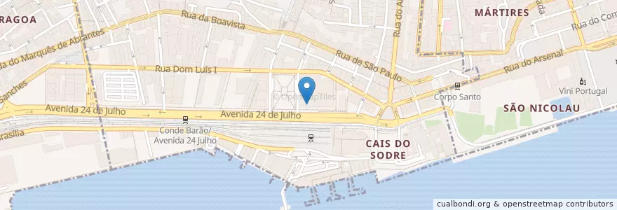 Mapa de ubicacion de Time Out Mercado da Ribeira en Portugal, Metropolregion Lissabon, Lissabon, Großraum Lissabon, Misericórdia.