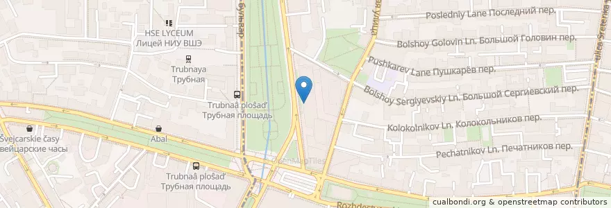 Mapa de ubicacion de Газпромбанк en 俄罗斯/俄羅斯, Центральный Федеральный Округ, Москва, Центральный Административный Округ, Мещанский Район.