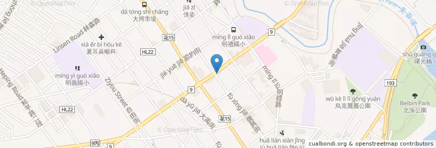 Mapa de ubicacion de 太師傅便當店 en 타이완, 타이완성, 화롄현, 화롄 시.