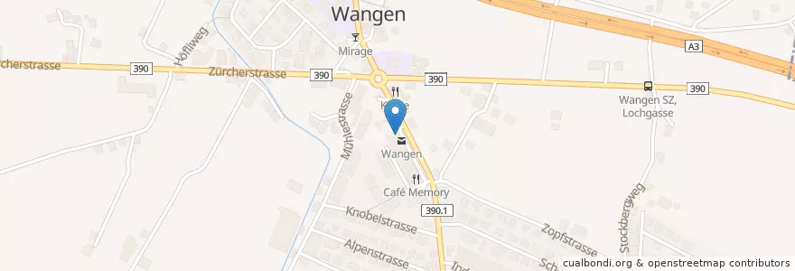 Mapa de ubicacion de Poststelle 8855 Wangen SZ en スイス, Schwyz, March, Wangen (Sz).