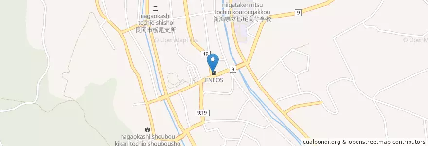 Mapa de ubicacion de ENEOS en Jepun, 新潟県, 長岡市.
