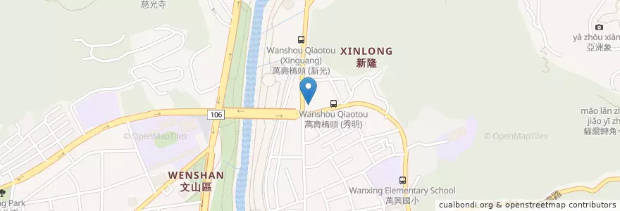 Mapa de ubicacion de 臺灣銀行 en Taiwan, 新北市, Taipei, 文山區.