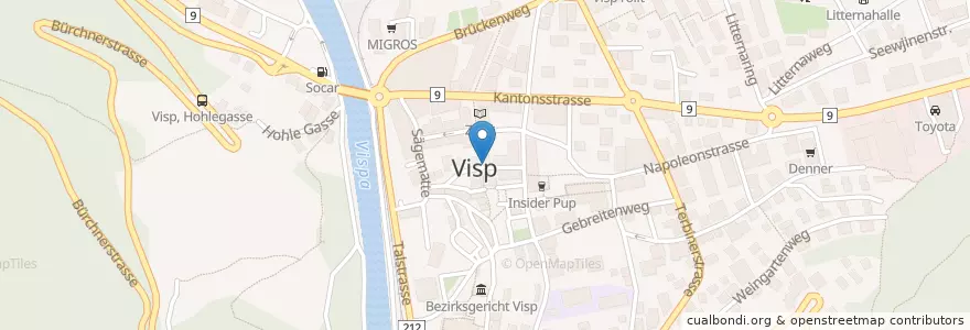 Mapa de ubicacion de Brasserie Fux en Svizzera, Vallese, Visp, Visp.