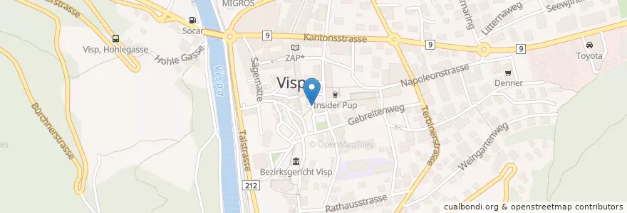 Mapa de ubicacion de Central en Svizzera, Vallese, Visp, Visp.