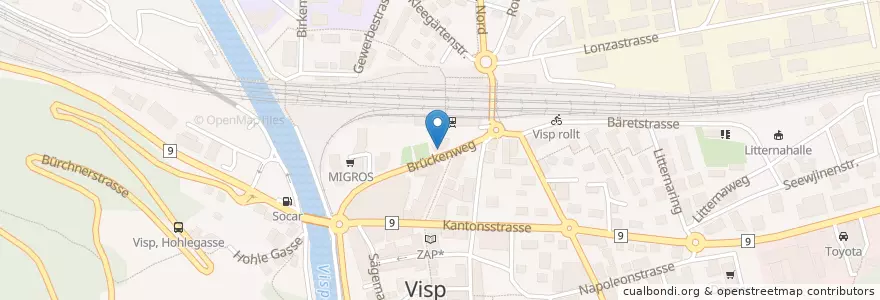 Mapa de ubicacion de UBS en 瑞士, Valais/Wallis, Visp, Visp.