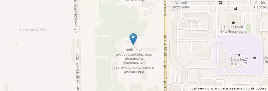 Mapa de ubicacion de поликлиника противоуберкулезного диспансера en Russland, Föderationskreis Wolga, Oblast Kirow, Городской Округ Киров.