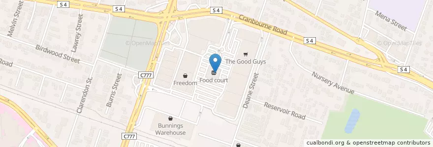 Mapa de ubicacion de Hot Plate Bakery & Cafe en Australia, Victoria, City Of Frankston.