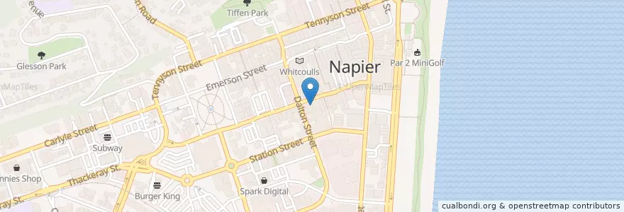 Mapa de ubicacion de Sushi Club en 뉴질랜드, Hawke's Bay, Napier City.