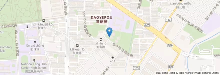 Mapa de ubicacion de 岩葉拉麵 en تايوان, كاوهسيونغ, 鳳山區.