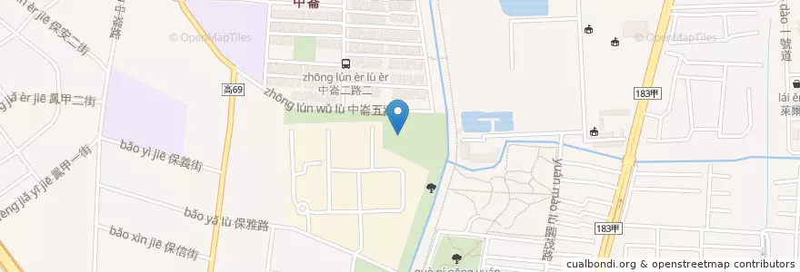 Mapa de ubicacion de 中崙圖書館 en Taiwan, Kaohsiung, Fengshan District.