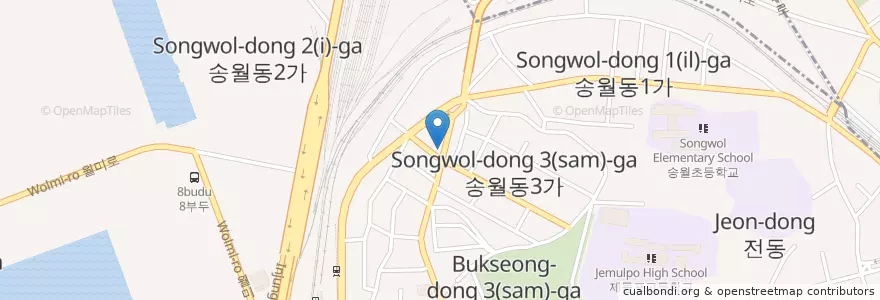Mapa de ubicacion de 中國燕京大飯店 en 대한민국, 인천, 동구.