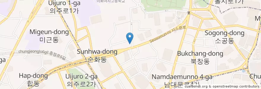 Mapa de ubicacion de 고려삼계탕 en Corea Del Sur, Seúl, 소공동.