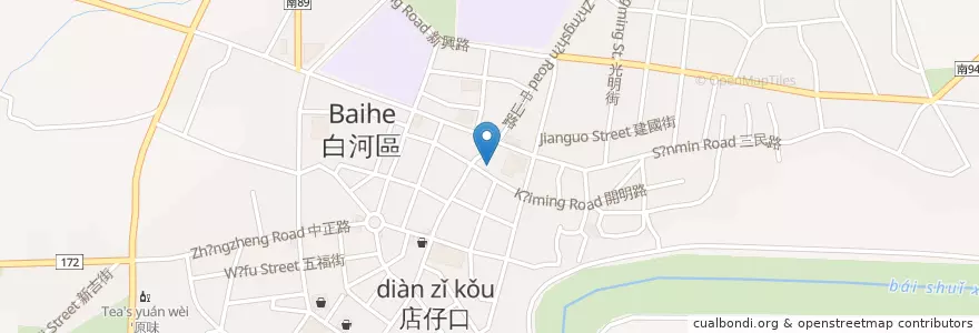 Mapa de ubicacion de 店仔口福安宮 en Taïwan, Tainan, District De Baihe.