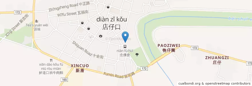 Mapa de ubicacion de 承佛寺 en Taiwan, Tainan, Distretto Di Baihe.