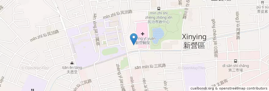Mapa de ubicacion de 時代廣場 en Taiwan, Tainan, Xinying.