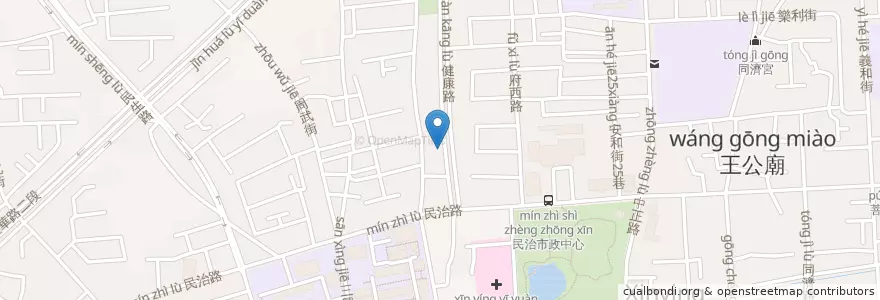 Mapa de ubicacion de 石頭炭火燒肉 en 臺灣, 臺南市, 新營區.
