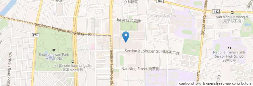 Mapa de ubicacion de 等一個人咖啡 en 臺灣, 臺南市, 中西區.