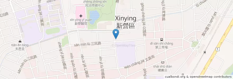 Mapa de ubicacion de 肯德基 en Taiwan, 臺南市, 新營區.