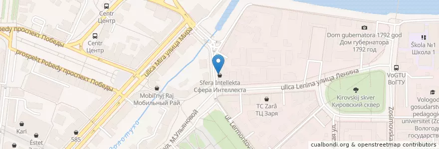 Mapa de ubicacion de Сметана en Russie, District Fédéral Du Nord-Ouest, Oblast De Vologda, Вологодский Район, Городской Округ Вологда.