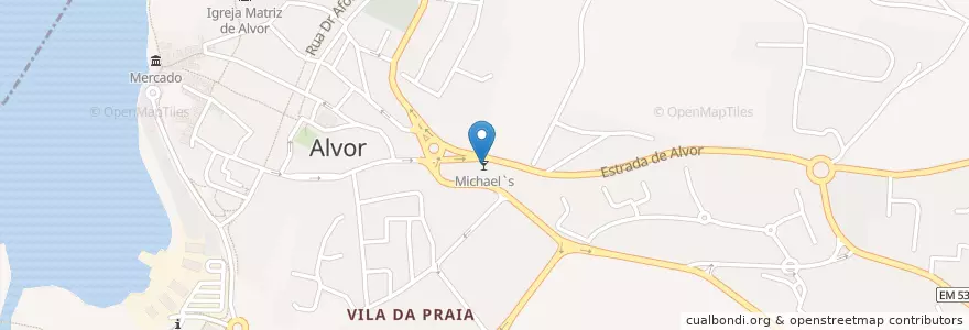 Mapa de ubicacion de Michael`s en پرتغال, Algarve, Algarve, فارو, پرتیمانو, Alvor.