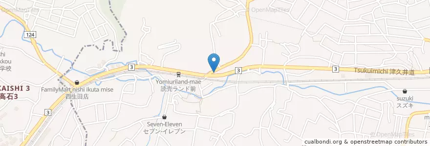 Mapa de ubicacion de 読売ランド駅前交番 en Japón, Prefectura De Kanagawa, Kawasaki, Tama.