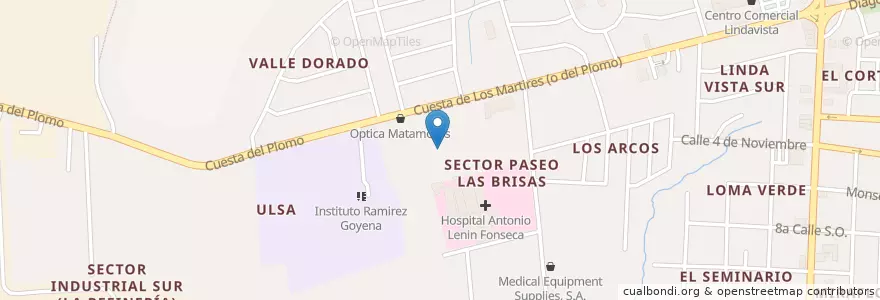 Mapa de ubicacion de Multicentro Las Brisas en نيكاراجوا, Departamento De Managua, Managua (Municipio).
