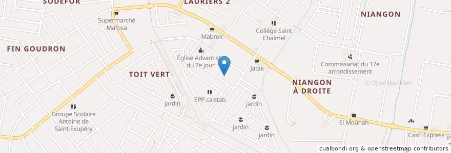 Mapa de ubicacion de College Carnot en Кот-Д’Ивуар, Абиджан, Yopougon.