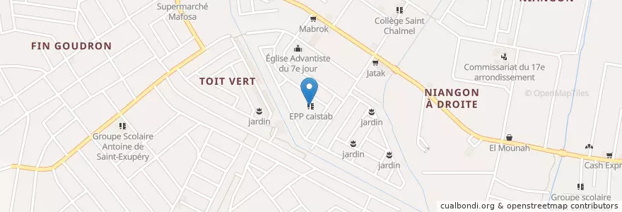 Mapa de ubicacion de EPP Caistab 2 en Ivoorkust, Abidjan, Yopougon.