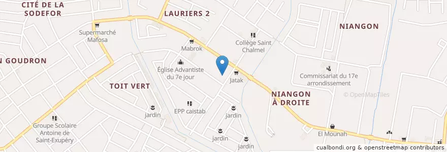 Mapa de ubicacion de Église du christianisme celestre en Costa De Marfil, Abiyán, Yopougon.