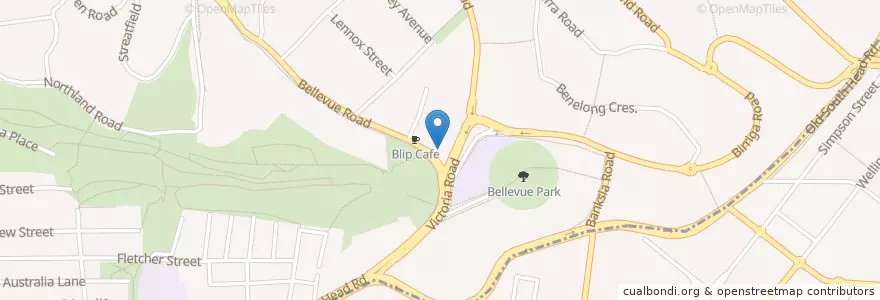 Mapa de ubicacion de Bellevue Hill Post Office en Australia, New South Wales, Sydney, Woollahra Municipal Council.