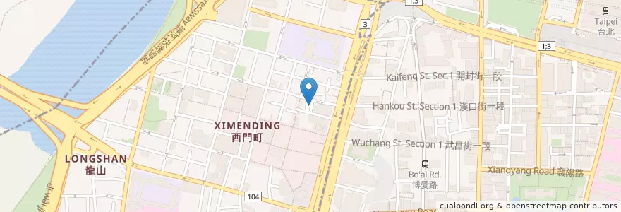 Mapa de ubicacion de 上欣藥師藥局 en تایوان, 新北市, تایپه, 萬華區.