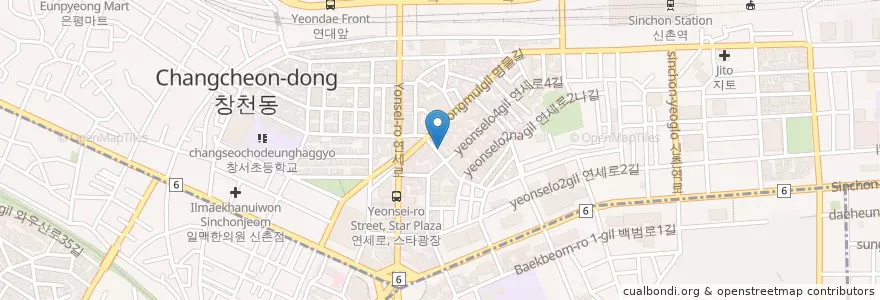 Mapa de ubicacion de Tong Tong Dwaeji en Coreia Do Sul, Seul, 마포구.