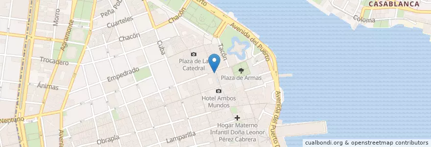 Mapa de ubicacion de Fuente de San Gerónimo en Küba, La Habana, La Habana Vieja.