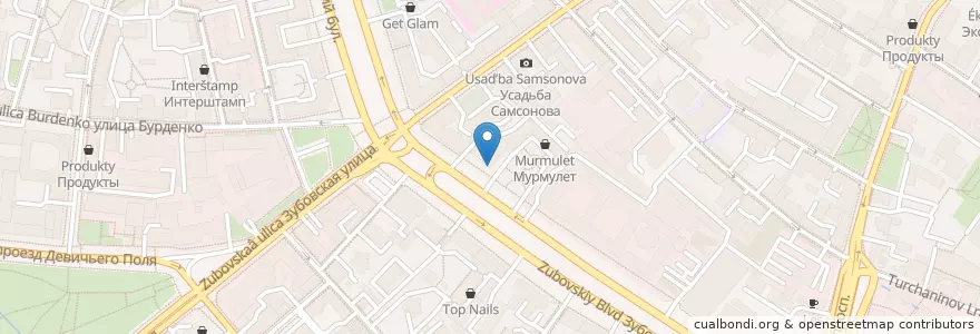 Mapa de ubicacion de Лечебный центр en Russland, Föderationskreis Zentralrussland, Moskau, Zentraler Verwaltungsbezirk, Район Хамовники.