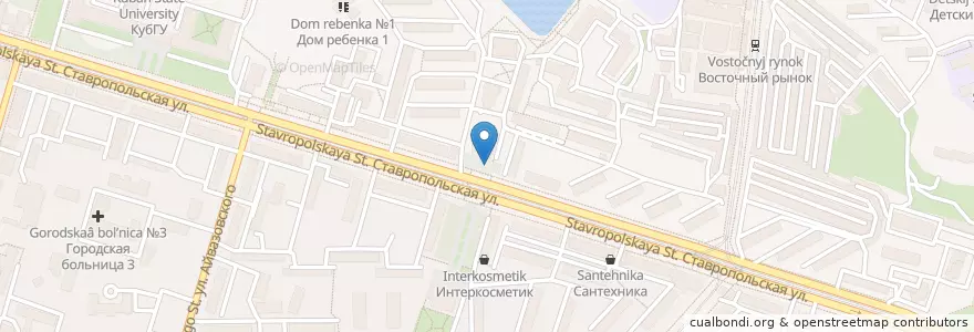 Mapa de ubicacion de Вкуснолюбов en روسيا, منطقة فيدرالية جنوبية, منطقة كراسنودار, Городской Округ Краснодар.