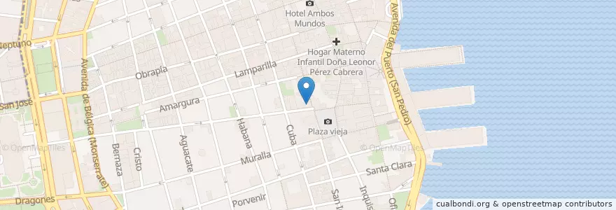 Mapa de ubicacion de Pizzas y Bebidas en 古巴, La Habana, La Habana Vieja.