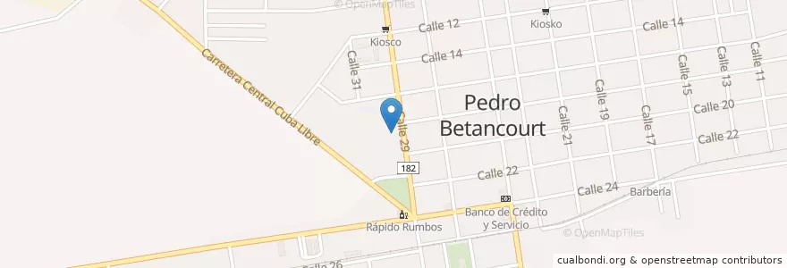 Mapa de ubicacion de Sala de Rehabilitación en Cuba, Matanzas, Pedro Betancourt.