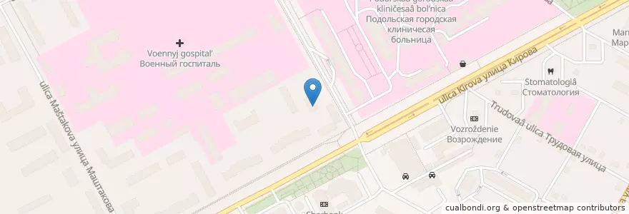 Mapa de ubicacion de Подольский Дом Художника en Rusland, Centraal Federaal District, Oblast Moskou, Городской Округ Подольск.