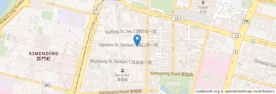 Mapa de ubicacion de 永和豆漿 en 臺灣, 新北市, 臺北市, 中正區.