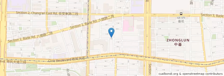 Mapa de ubicacion de 瞞著爹 en تایوان, 新北市, تایپه, 松山區.