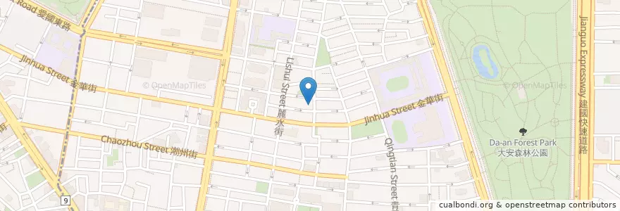 Mapa de ubicacion de 築地市場 en 타이완, 신베이 시, 타이베이시, 다안 구.