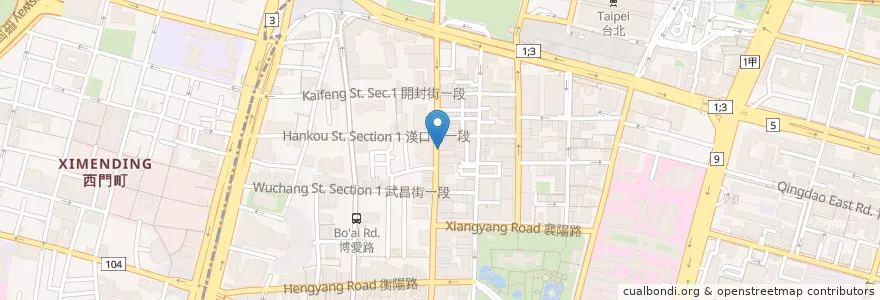 Mapa de ubicacion de 築地市場生魚片蓋飯 en 臺灣, 新北市, 臺北市, 中正區.