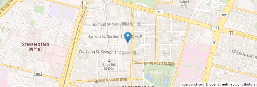 Mapa de ubicacion de 重慶南路室內停車場 en تایوان, 新北市, تایپه, 中正區.