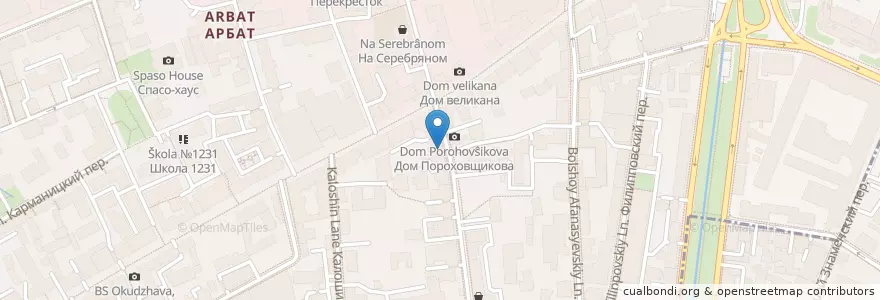 Mapa de ubicacion de Jeffrey's Coffee en روسیه, Центральный Федеральный Округ, Москва, Центральный Административный Округ, Район Арбат.