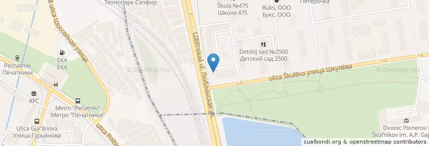 Mapa de ubicacion de Саламури en Rússia, Distrito Federal Central, Москва, Юго-Восточный Административный Округ, Район Текстильщики.