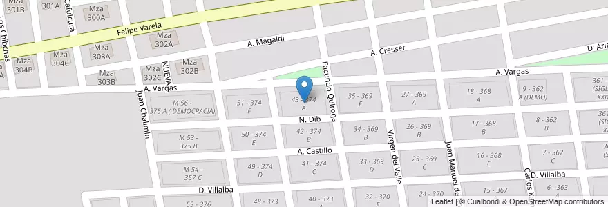 Mapa de ubicacion de 43 - 374 A en Argentine, Salta, Capital, Municipio De Salta, Salta.