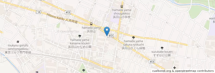 Mapa de ubicacion de 西武信用金庫 浜田山支店 en Япония, Токио, Сугинами.