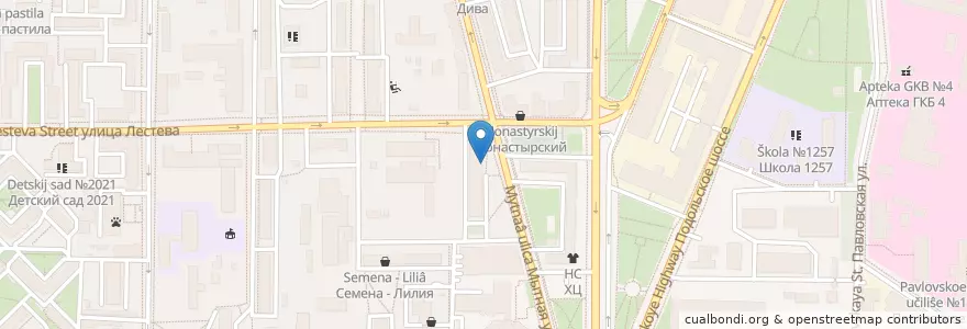 Mapa de ubicacion de Горздрав en Rusland, Centraal Federaal District, Moskou, Южный Административный Округ, Даниловский Район.